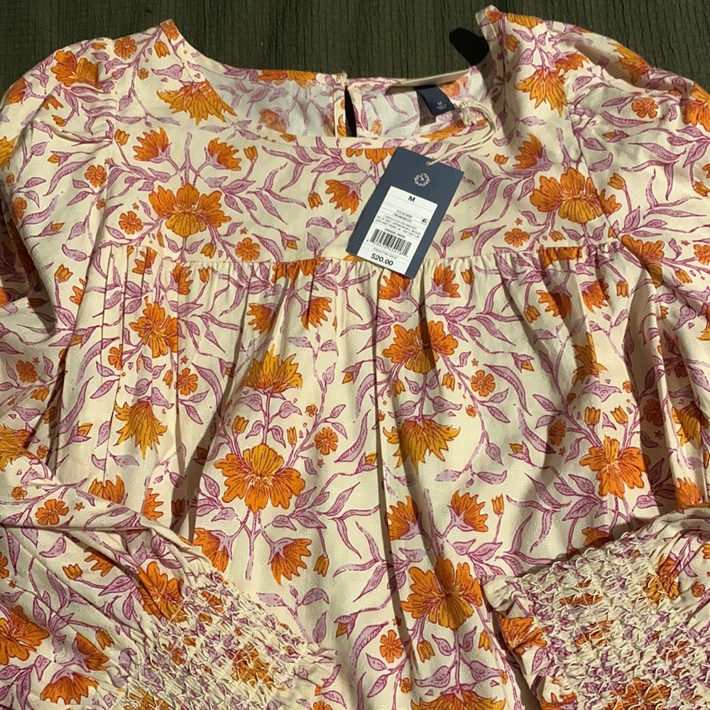 Target top cream, purple and orange